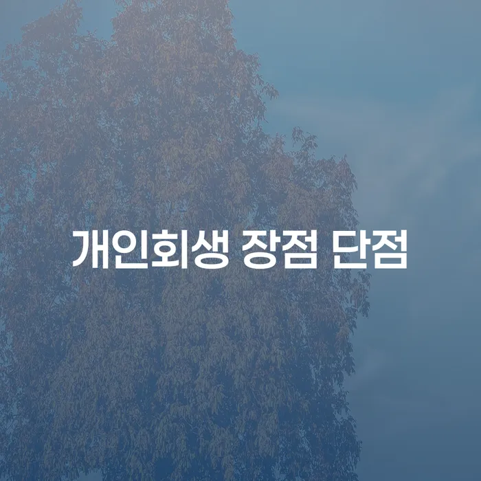 고덕동 개인회생의 장점과 단점